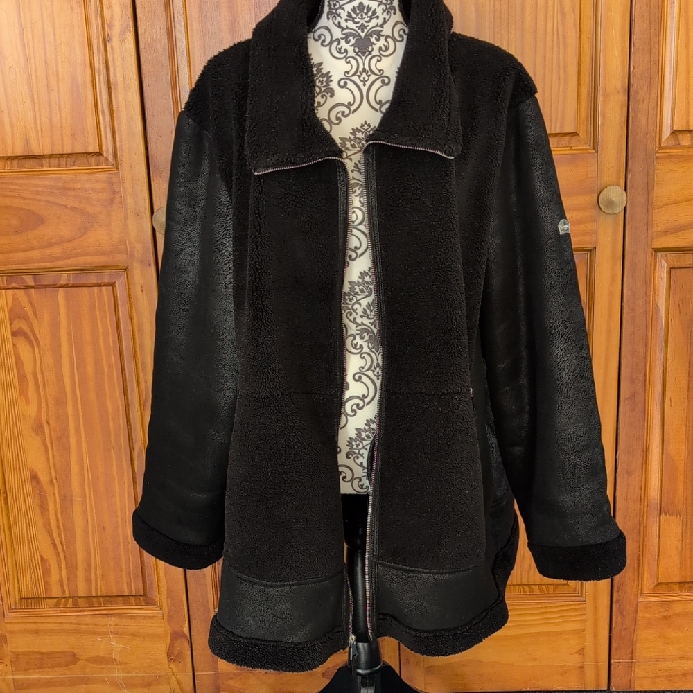 Koolaburra by UGG Black Sherpa Teddy Jacket QQ Gorgeous!! 3X C278